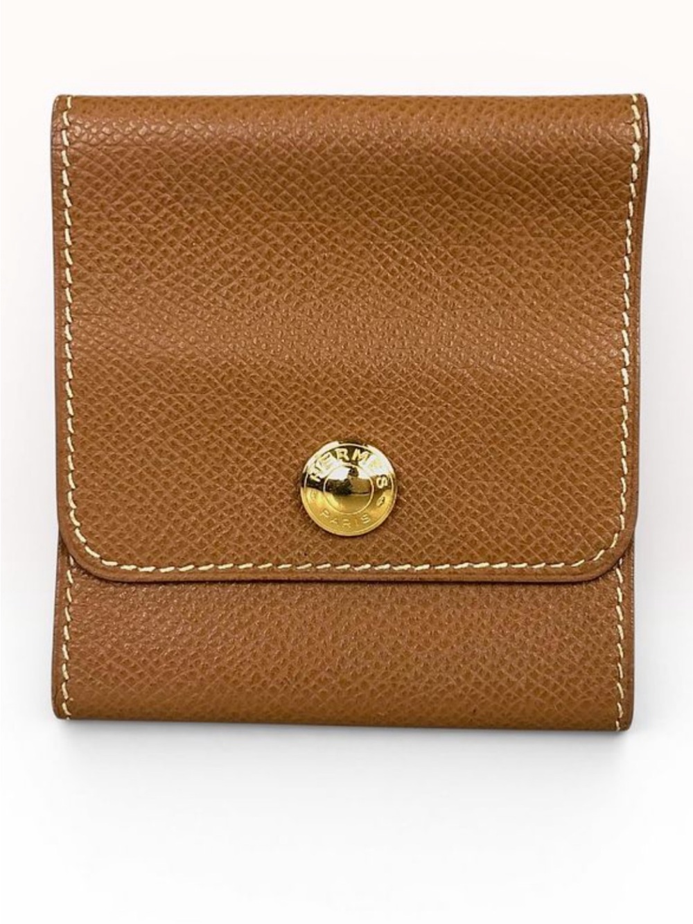 Hermès Le 24 Gold Epsom Leather Coin Purse | Luxury Calfskin Wallet